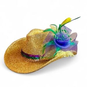 Mardi Gras Metallic Gold Cowboy Hat